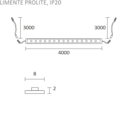 Aamiaiskaappisetti Limente ProLITE-4 2x2m 3000K virtalähde ovitunnistin pistorasia, valkoinen