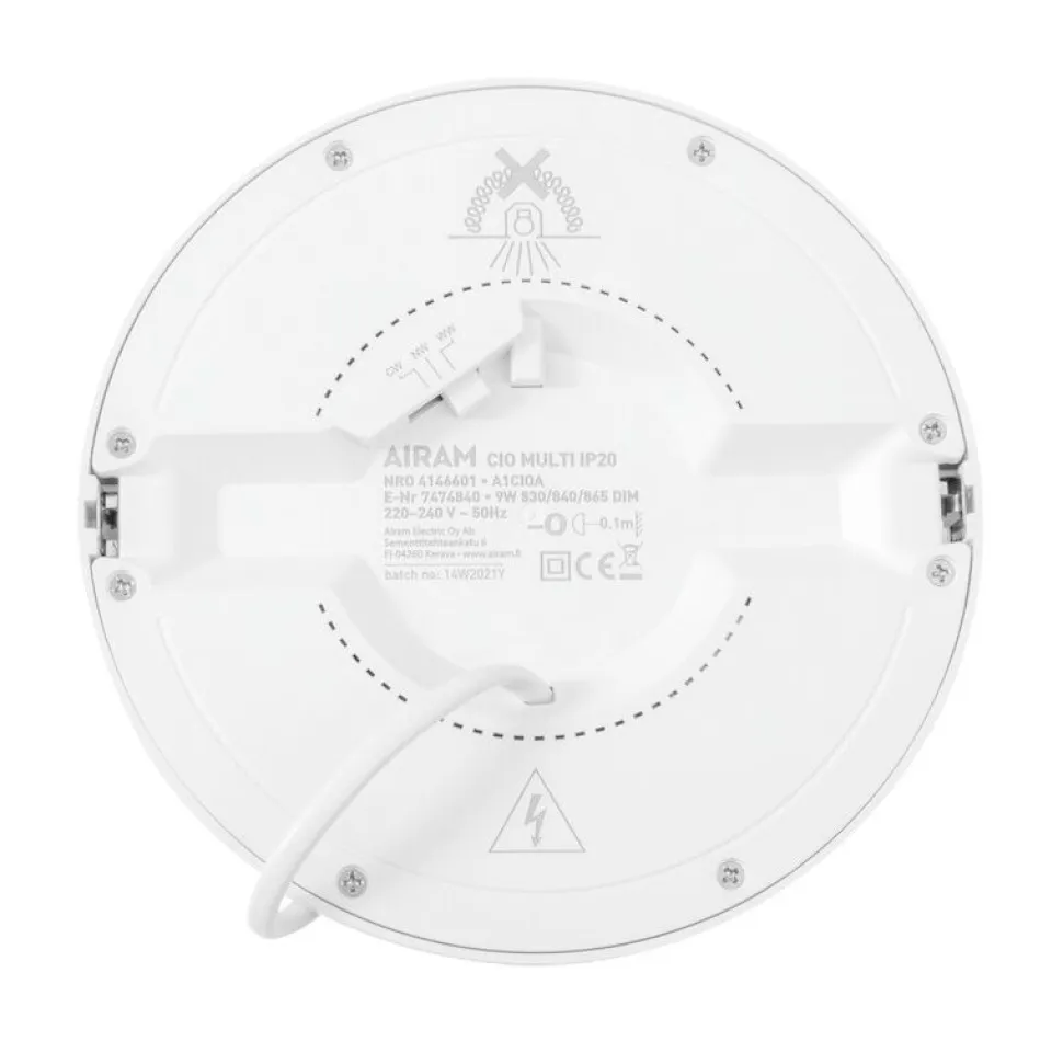 Alasvalo Airam Cio Multi, 9W, himmennettävä, valkoinen