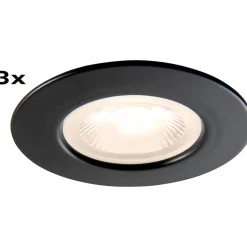 Alasvalo Airam Fio fix, IP44, 6W/930 540lm 3000K,  himmennettävä, musta, 3kpl