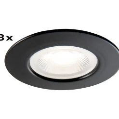 Alasvalo Airam Fio fix, IP44, 6W/930 540lm 3000K,  himmennettävä, musta, 3kpl