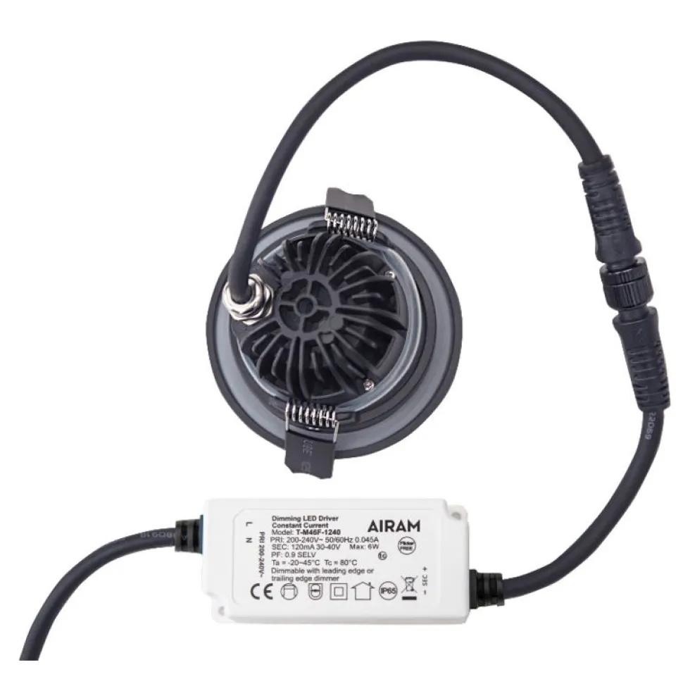 Alasvalo Airam Tilt, himmennettävä, IP65, 5W, 500lm, 3000K, musta