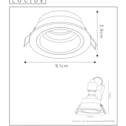 Alasvalo Lucide Embed Ø9,1cm 42W himmennettävä musta