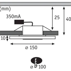 Alasvalosetti Paulmann Whirl Ø150mm 3-osainen valkoinen