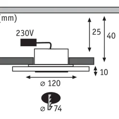 Alasvalosetti Paulmann Whirl Ø120mm 3-osainen valkoinen
