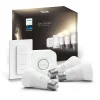 Aloituspakkaus Philips Hue White 3 x älylamppu (9,5W A60 E27) kytkin ja Hue-silta