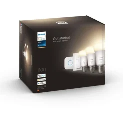 Aloituspakkaus Philips Hue White 3 x älylamppu (9,5W A60 E27) kytkin ja Hue-silta