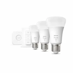 Aloituspakkaus Philips Hue White 3 x älylamppu (9,5W A60 E27) kytkin ja Hue-silta