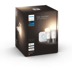 Aloituspakkaus Philips Hue W 2 x älylamppu (9,5W A60 E27) ja Hue-silta