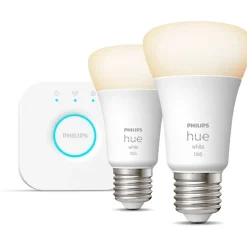 Aloituspakkaus Philips Hue W 2 x älylamppu (9,5W A60 E27) ja Hue-silta