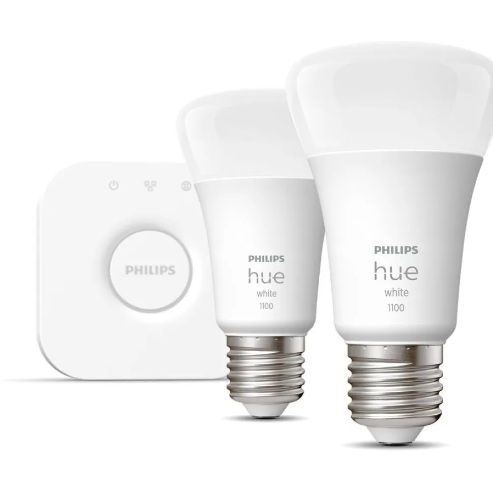 Aloituspakkaus Philips Hue W 2 x älylamppu (9,5W A60 E27) ja Hue-silta