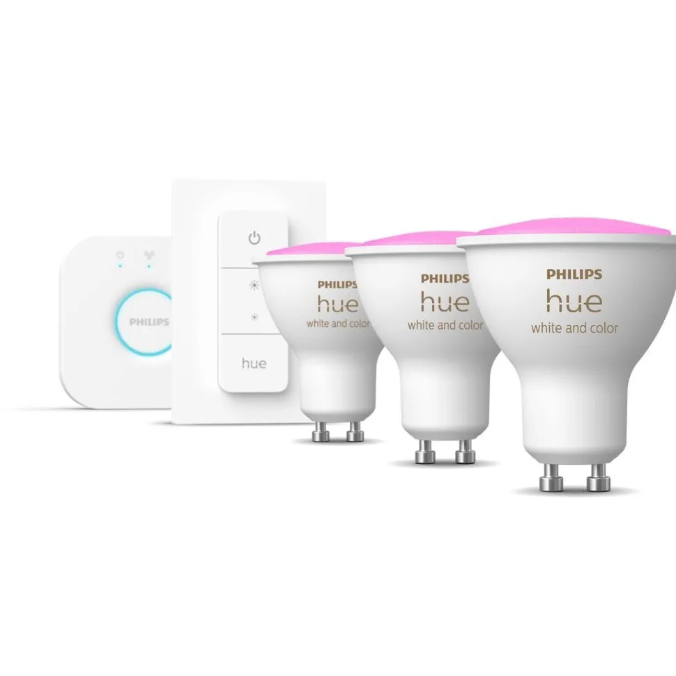 Aloituspakkaus Philips Hue WCA 3 x älylamppu (4,3W GU10) ja Hue-silta