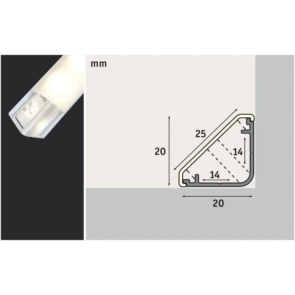 Alumiiniprofiili LED-nauha Paulmann 2m