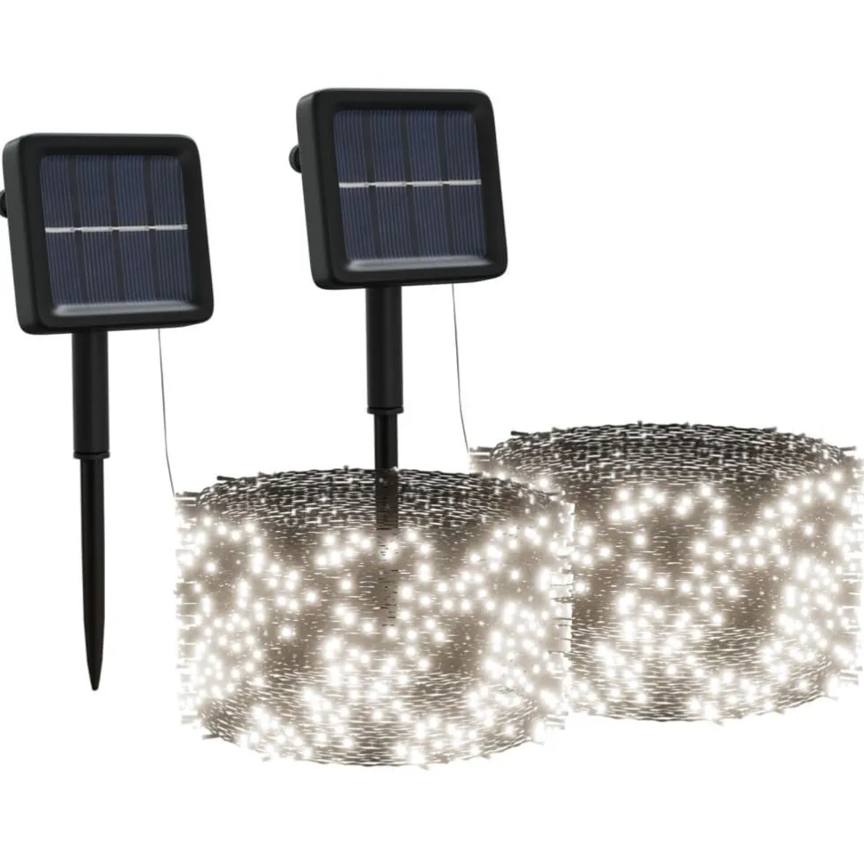 Aurinkoenergia keijuvalot 2 kpl 2x200 LED sininen sisä/ulko