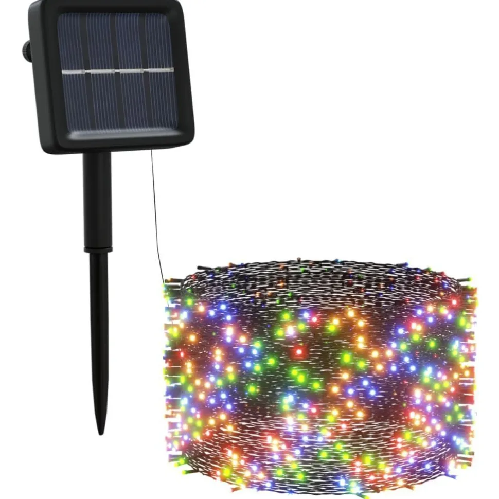 Aurinkoenergia keijuvalot 5 kpl 5x200 LED värikäs sisä/ulko