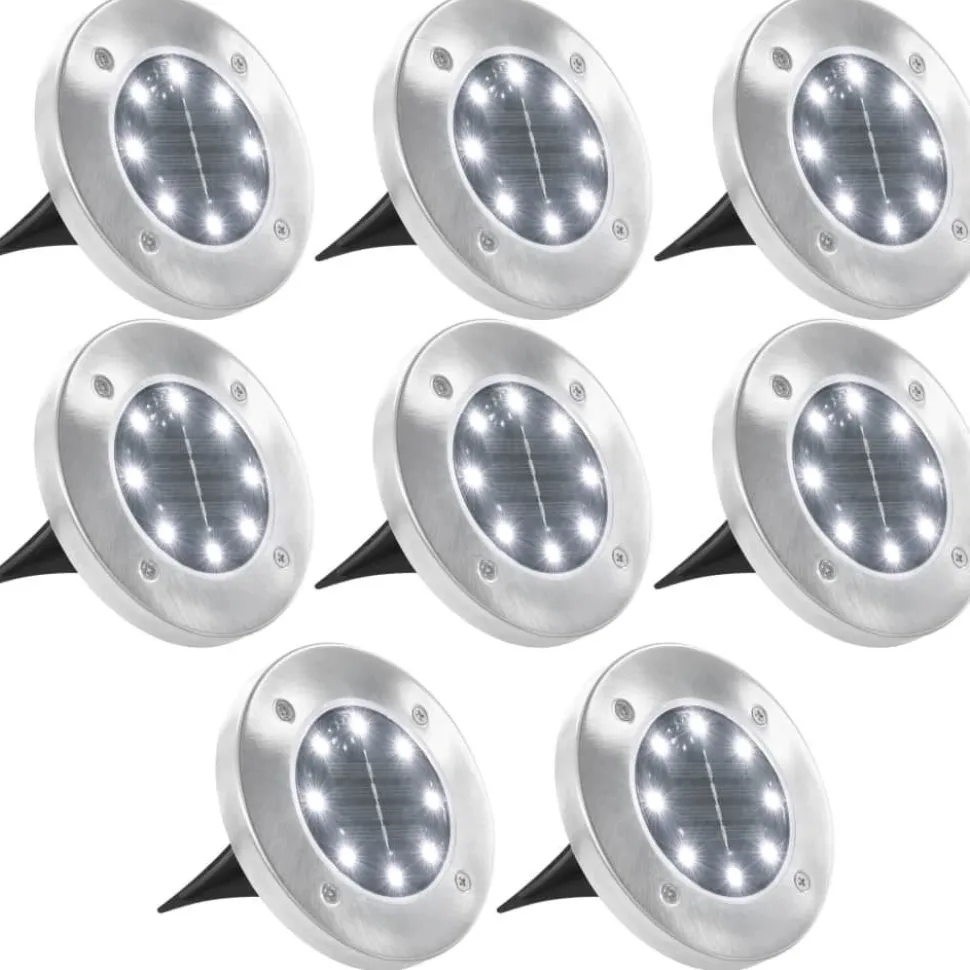 Aurinkoenergia maavalaisimet 8 kpl led valkoinen