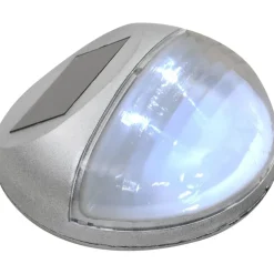 Aurinkoenergia ulkoseinävalaisimet, LED, 24 kpl, pyöreä, hopea