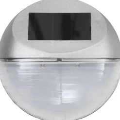 Aurinkoenergia ulkoseinävalaisimet, LED, 12 kpl, pyöreä, hopea
