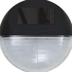 Aurinkoenergia ulkoseinävalaisimet, LED, 12 kpl, pyöreä, musta