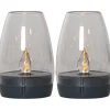 Aurinkokennokoristelyhty Star Trading Tropea Ø6cm 2 kpl grafiitinharmaa