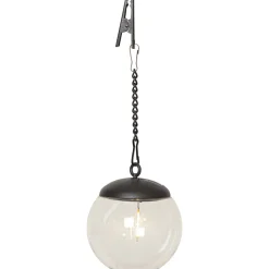 Aurinkokennokoristevalaisin Star Trading Globe, musta/kirkas, 3kpl