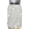 Aurinkokennokoristevalaisin Star Trading Jamjar, 18cm, kirkas