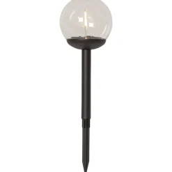 Aurinkokennokoristevalaisin Star Trading Globe, 25cm, musta/kirkas, 3kpl
