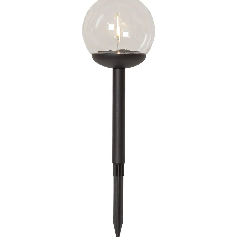Aurinkokennokoristevalaisin Star Trading Globe, 25cm, musta/kirkas, 3kpl