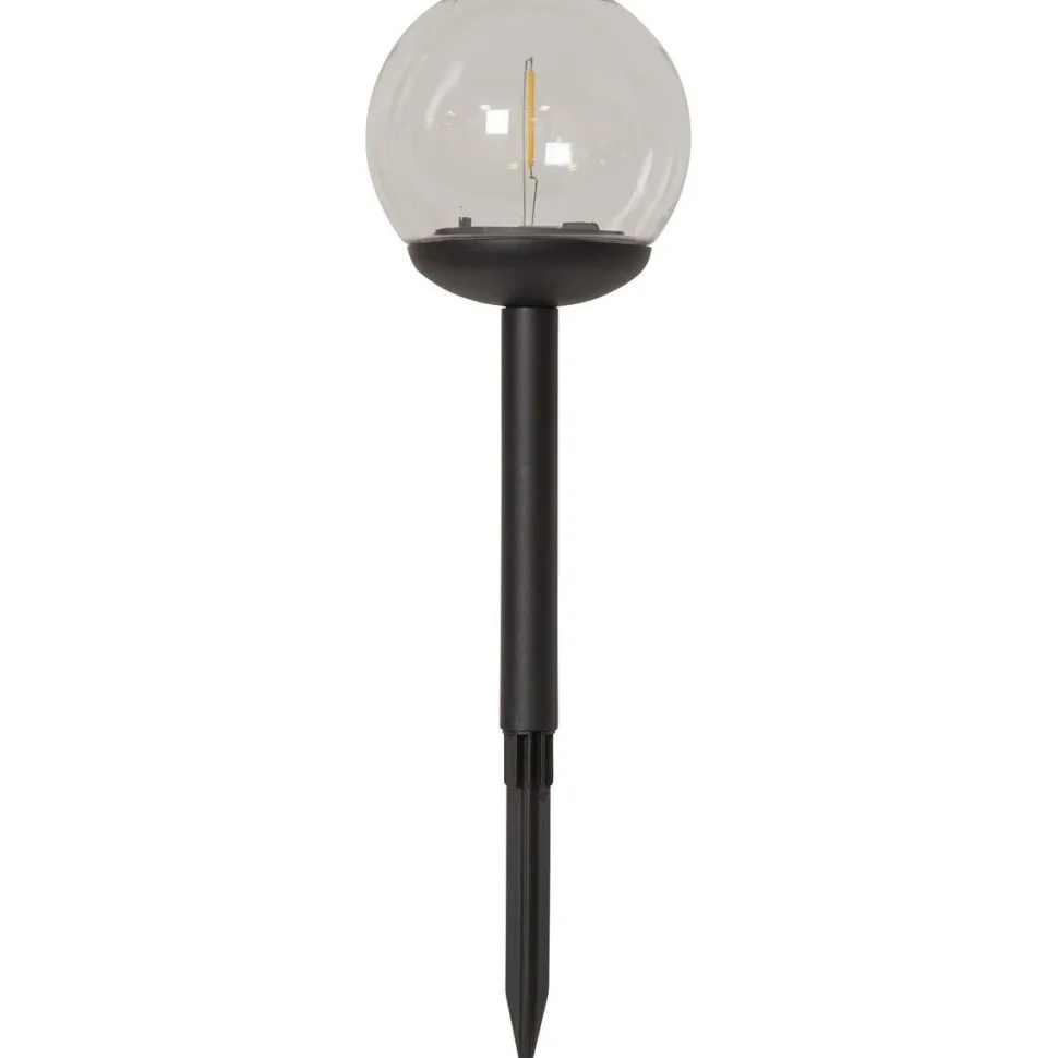 Aurinkokennokoristevalaisin Star Trading Globe, 25cm, musta/kirkas, 3kpl