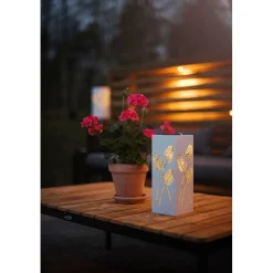 Aurinkokennokoristevalaisin Star Trading Albaleaf, 95x95x900mm, valkoinen