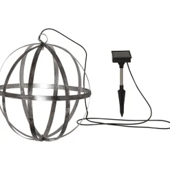 Aurinkokennokoristevalaisin Star Trading Astri 25cm, hopea