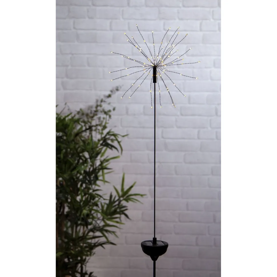 Aurinkokennokoristevalaisin Star Trading Firework, 26x26x1000mm, musta