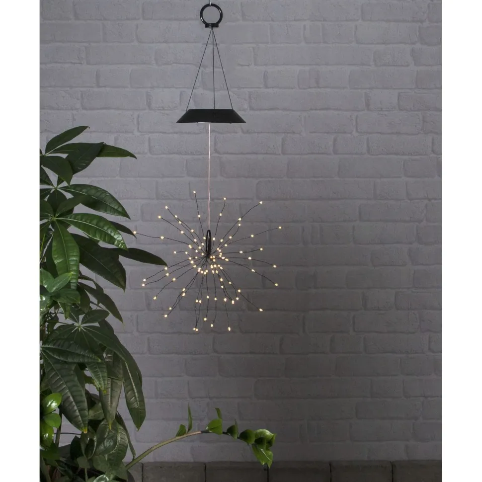 Aurinkokennokoristevalaisin Star Trading Firework, 26x26x500mm, musta