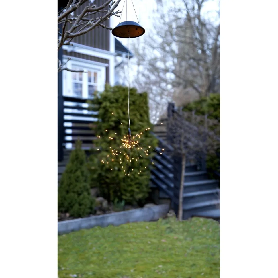 Aurinkokennokoristevalaisin Star Trading Firework, 26x26x500mm, musta