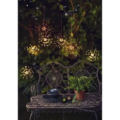Aurinkokennokoristevalaisin Star Trading Firework, 26x26x500mm, musta