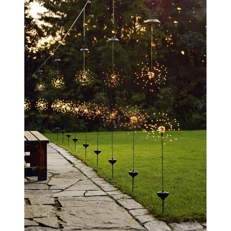 Aurinkokennokoristevalaisin Star Trading Firework, 26x26x500mm, musta