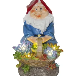 Aurinkokennokoristevalaisin Star Trading Gnomy, 22cm, moniväri