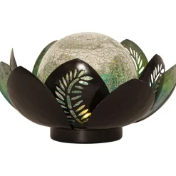 Aurinkokennokoristevalaisin Star Trading Lilly, Ø24cm, kupari