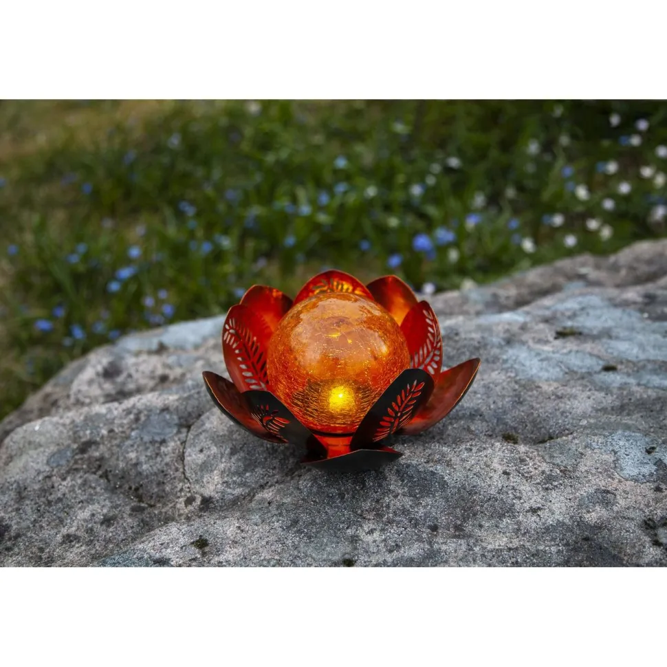 Aurinkokennokoristevalaisin Star Trading Lilly, Ø24cm, kupari