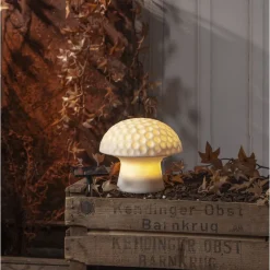 Aurinkokennokoristevalaisin Star Trading Sandy koristesieni 15.7cm, valkoinen
