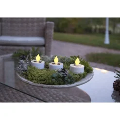 Aurinkokennokynttilä Star Trading Saul, 5,5 cm, valkoinen, 3kpl