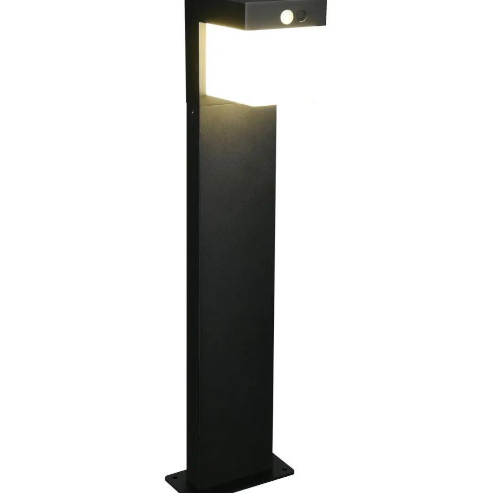 Aurinkokennopylväsvalaisin Trio Colombo Hybrid LED 50cm liike- ja hämärätunnistin 4000K mattamusta