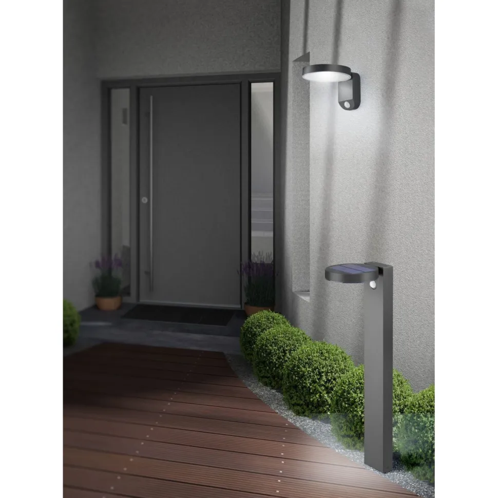 Aurinkokennopylväsvalaisin Trio Posadas 60 cm antrasiitti liiketunnistimella