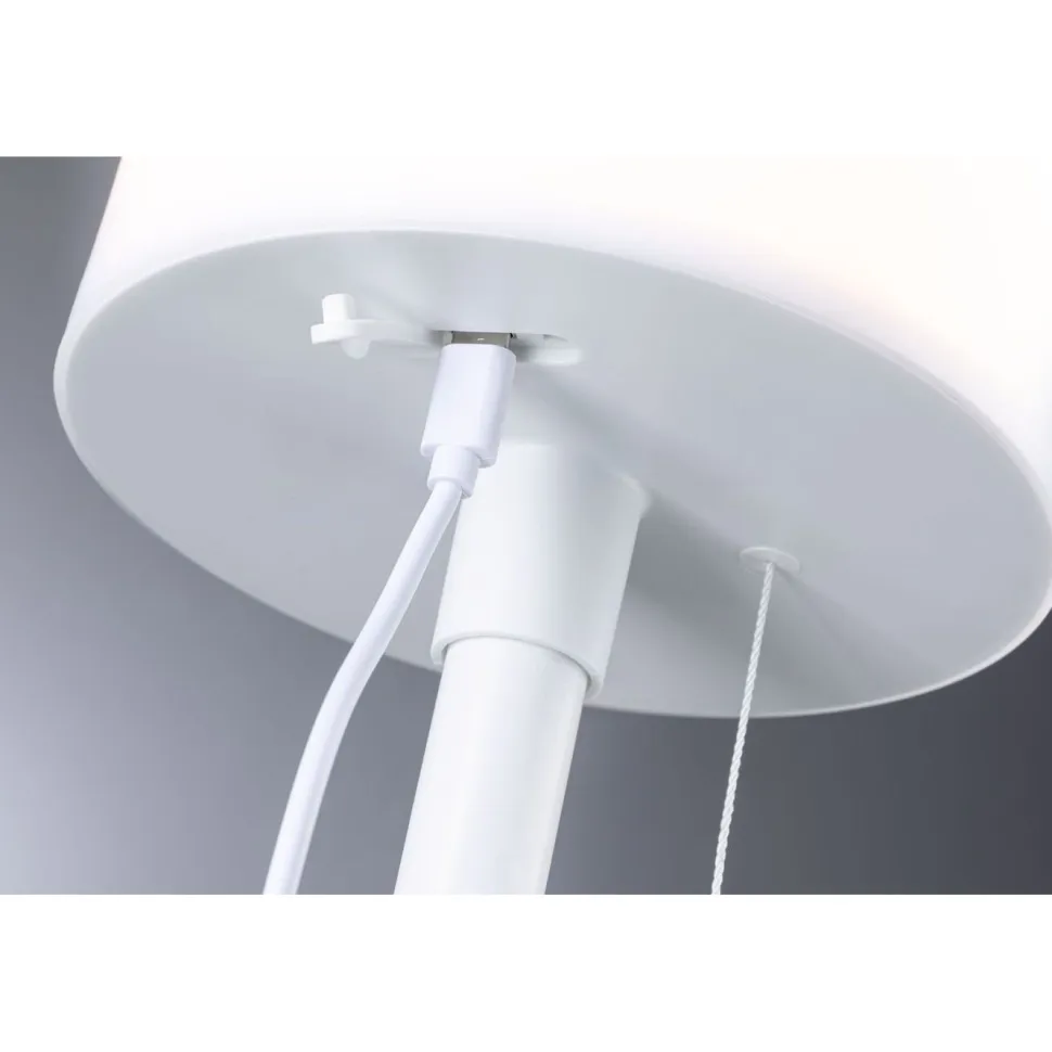 Aurinkokennopöytävalaisin Paulmann Bartja USB-ladattava IP44 2700K himmennettävä valkoinen