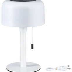 Aurinkokennopöytävalaisin Paulmann Bartja USB-ladattava IP44 2700K himmennettävä valkoinen