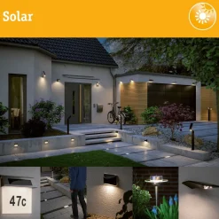 Aurinkokennopöytävalaisin Paulmann Bartja USB-ladattava IP44 2700K himmennettävä valkoinen