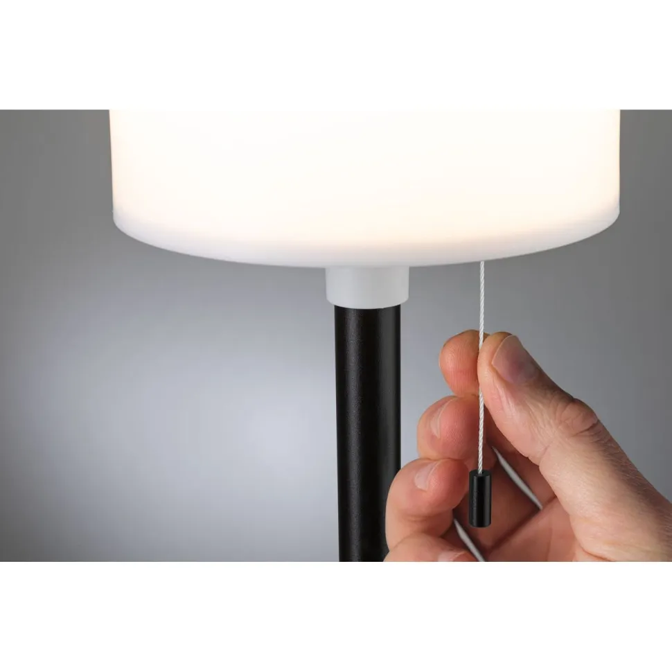 Aurinkokennopöytävalaisin Paulmann Bartja USB-ladattava IP44 2700K himmennettävä valkoinen