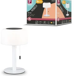 Aurinkokennopöytävalaisin Paulmann Bartja USB-ladattava IP44 2700K himmennettävä valkoinen