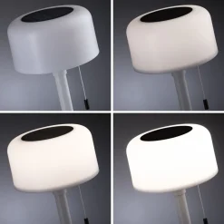 Aurinkokennopöytävalaisin Paulmann Bartja USB-ladattava IP44 2700K himmennettävä valkoinen