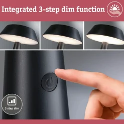 Aurinkokennopöytävalaisin Paulmann Soala 30.6cm 2700K 165lm 2.1W USB antrasiitti