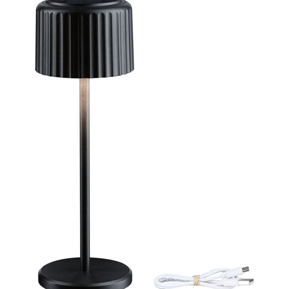 Aurinkokennopöytävalaisin Paulmann Solar Else USB-ladattava IP44 himmennettävä 2700K valkoinen